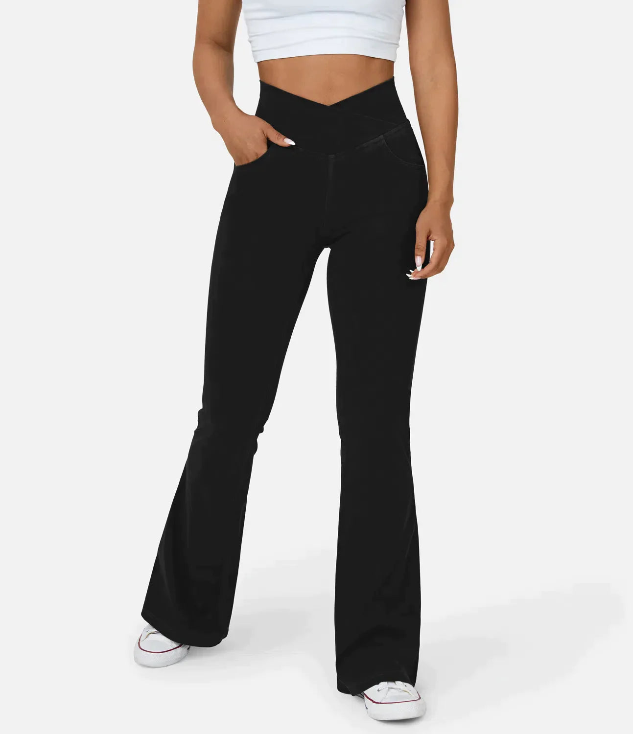 Brand Women's High Waist Flare Leg Jeans Stretchy Denim Pants Blue — Image 10