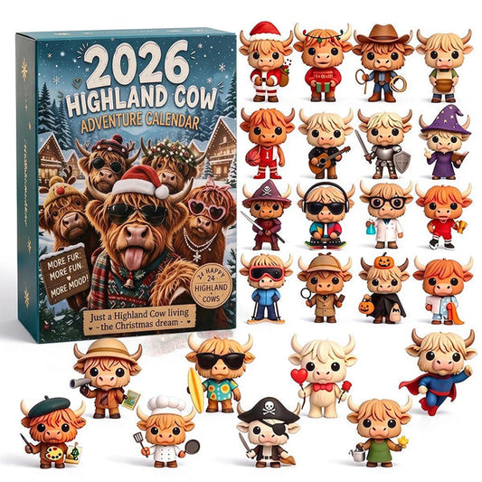 Calendario dell'Avvento 2026 Highland Cow - 24 Statuette da Collezione