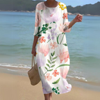 Bohemian Floral Print Maxi Dress - Lightweight, Breathable, Elegant Design — Image 12