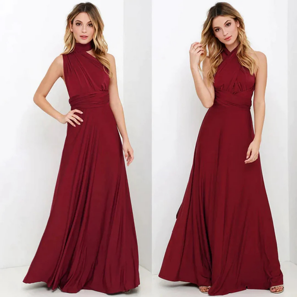 Convertible Maxi Dress - Elegant Evening Gown, Multiway Wrap, Various Colors — Image 11