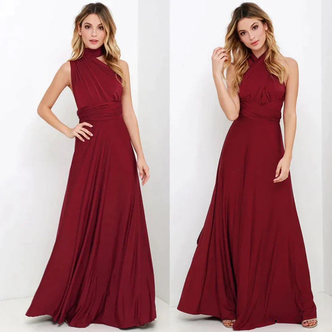 Convertible Maxi Dress - Elegant Evening Gown, Multiway Wrap, Various Colors — Image 11