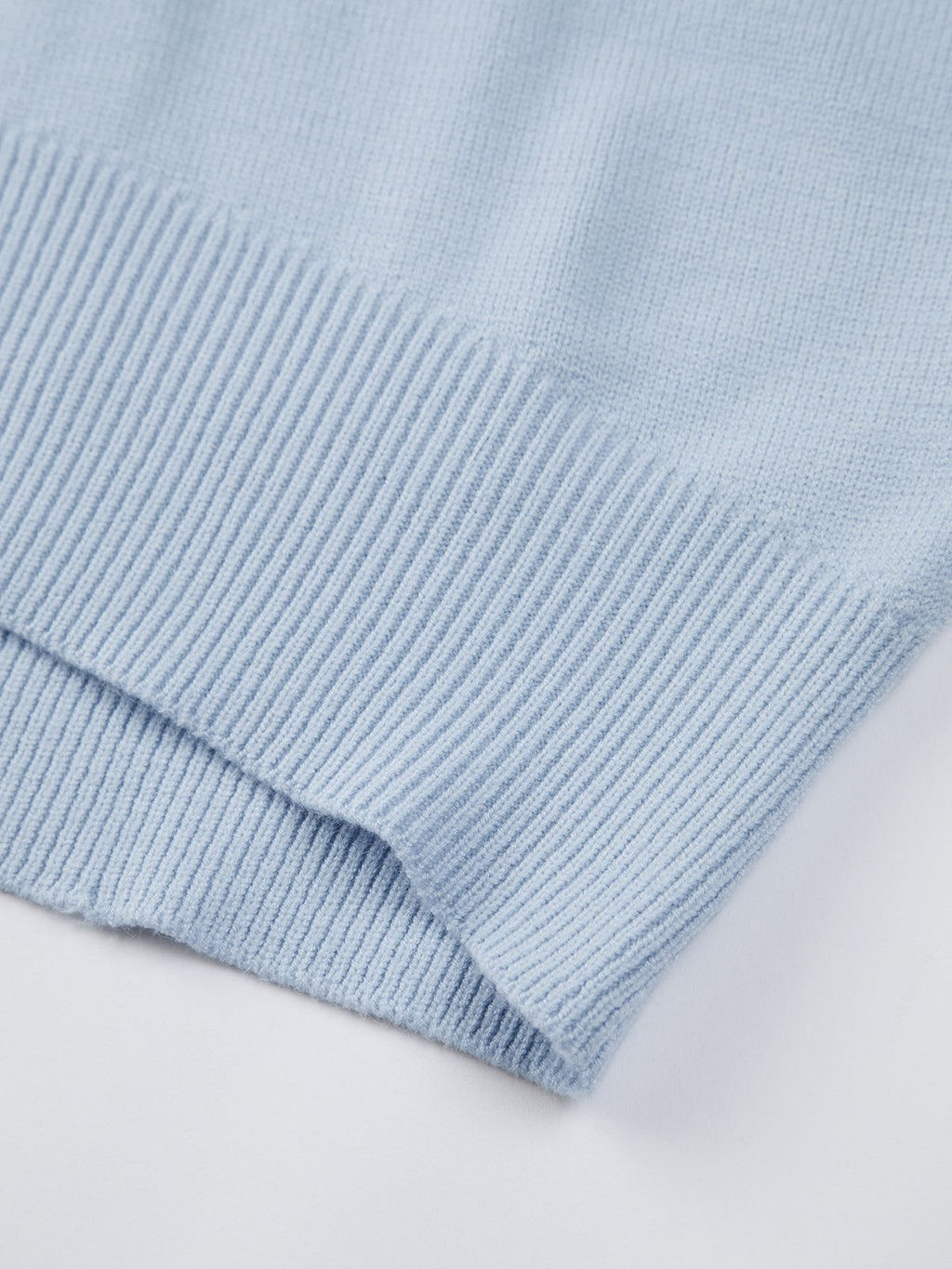 Cashmere Oversized Sweater, Sky Blue, Crew Neck, Ribbed Knit — Image 6
