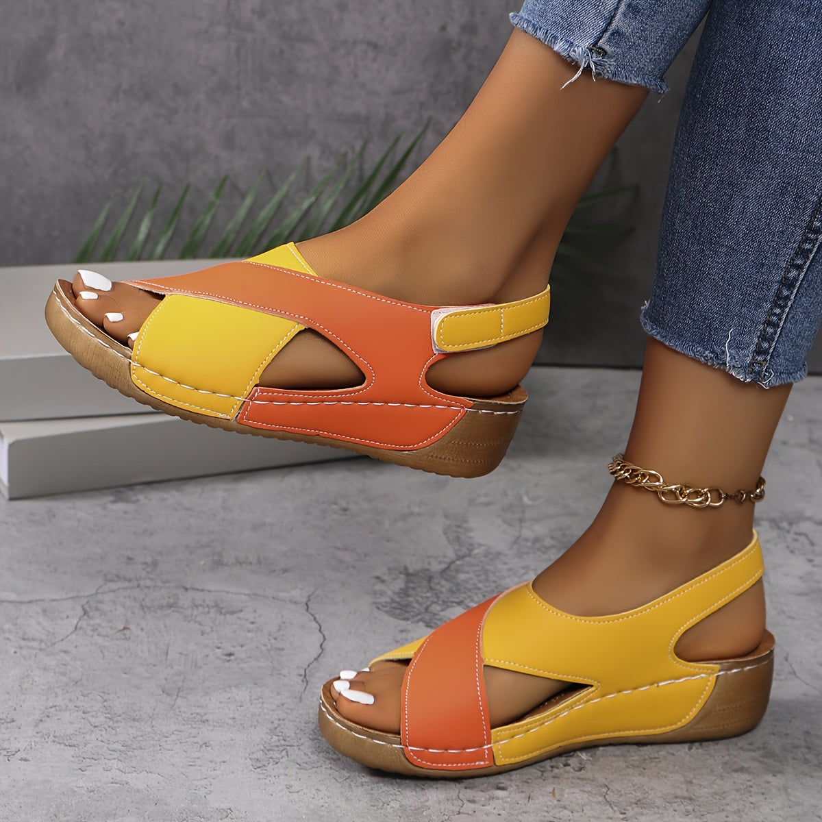 Women's Cross Strap Sandals Multi-Color Comfortable Open Toe Casual — Image 9