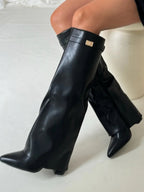 Elegant Women's Knee-High Suede Boots - Black, Beige, Brown, Luxurious Material — Image 13