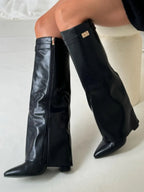 Elegant Women's Knee-High Suede Boots - Black, Beige, Brown, Luxurious Material — Image 14