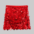 Sequin Mini Skirt - Sparkly Party Skirt Women - Red, Silver, Black, Pink, Purple, Gold Polyester — Main Image