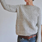 Women's Knit Sweater Soft Wool Blend Casual Pullover Beige Medium — Image 2