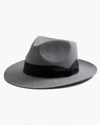 Classic Wool Fedora Hat Wide Brim Felt Ribbon Band Men's Timeless Style — Main Image