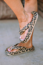 Leopard Print Women's Flip Flops Cushioned Sole Non-Slip Summer Sandals — Image 5