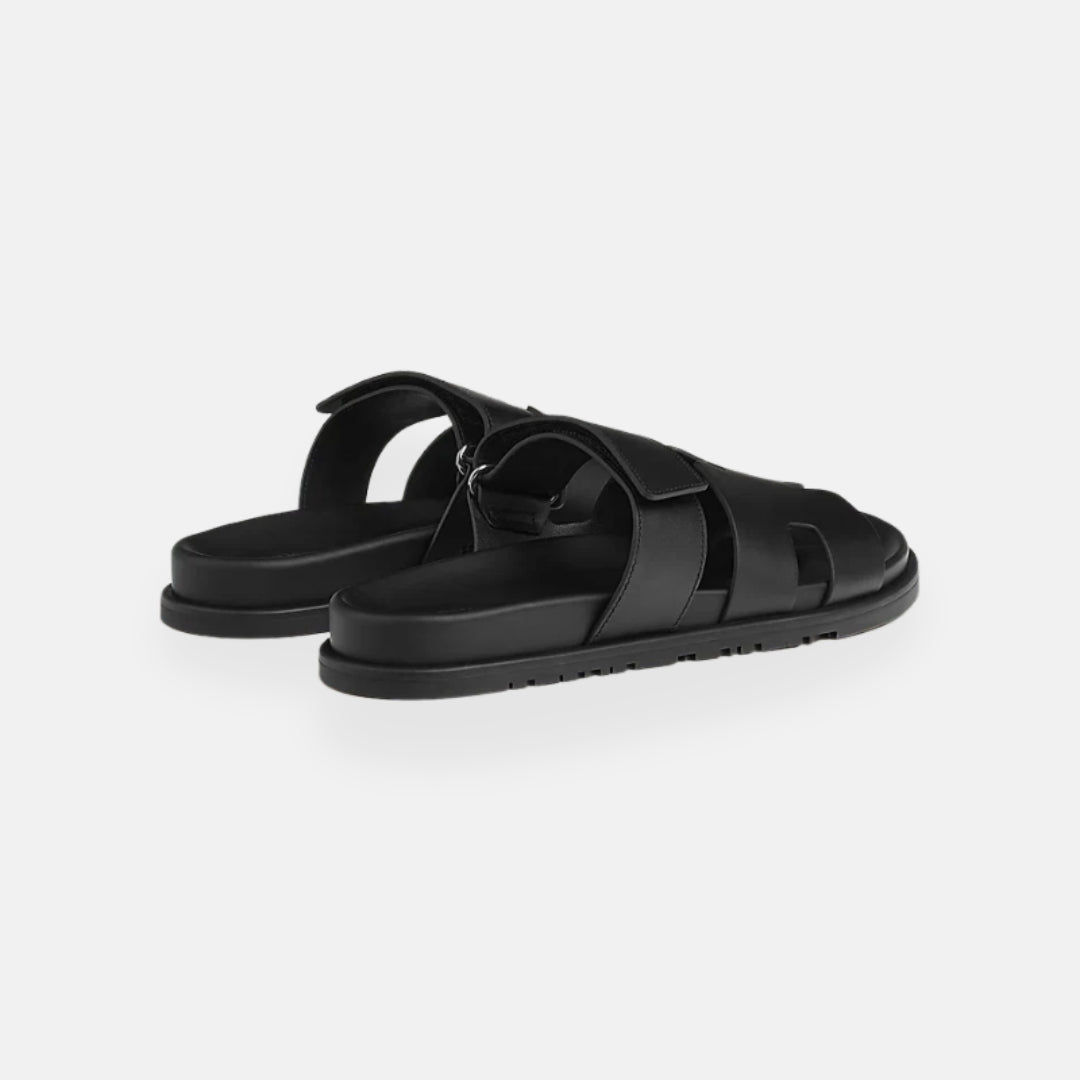 Men's Slide Sandals Adjustable Strap Comfortable Lightweight Casual Footwear Black — Image 3