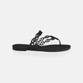 Brand Women's Chain Strap Sandals Black Rubber Sole Slip-On — Image 2