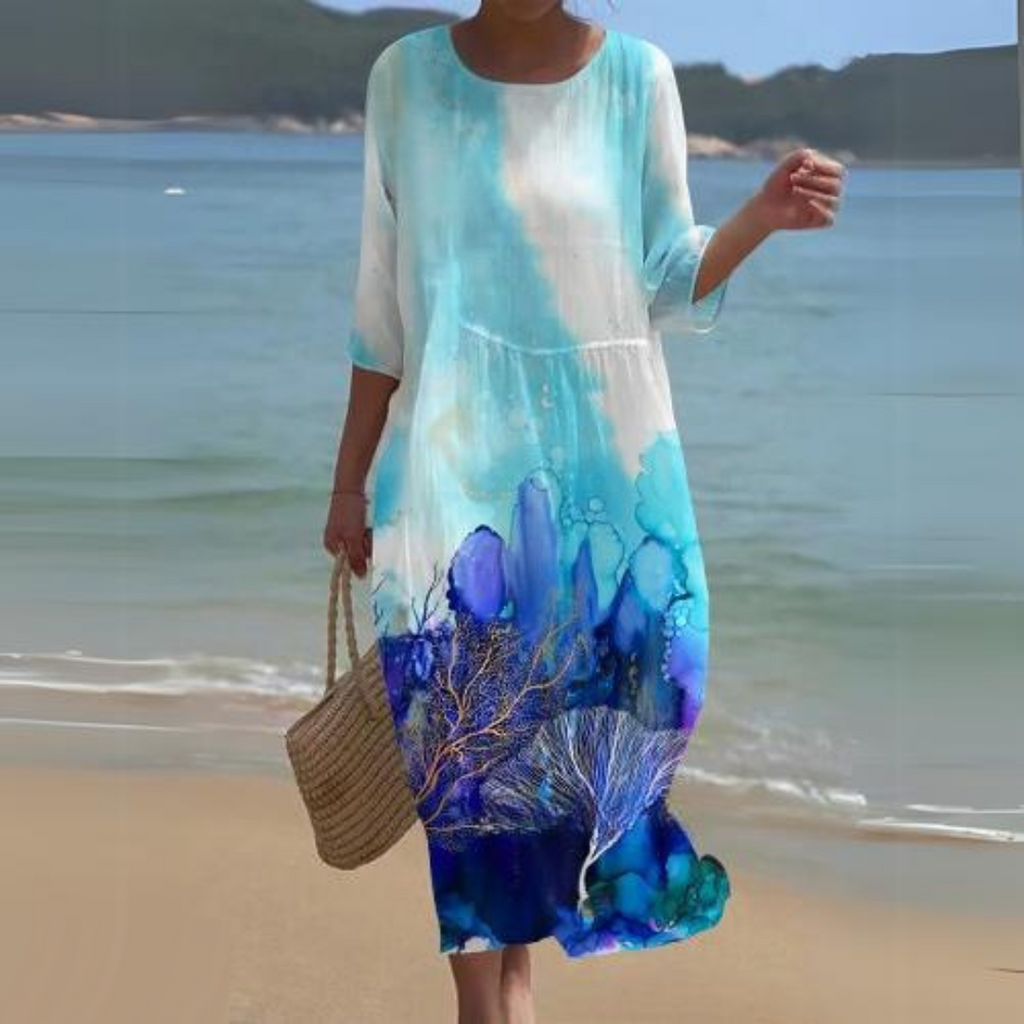 Bohemian Floral Print Maxi Dress - Lightweight, Breathable, Elegant Design — Image 5