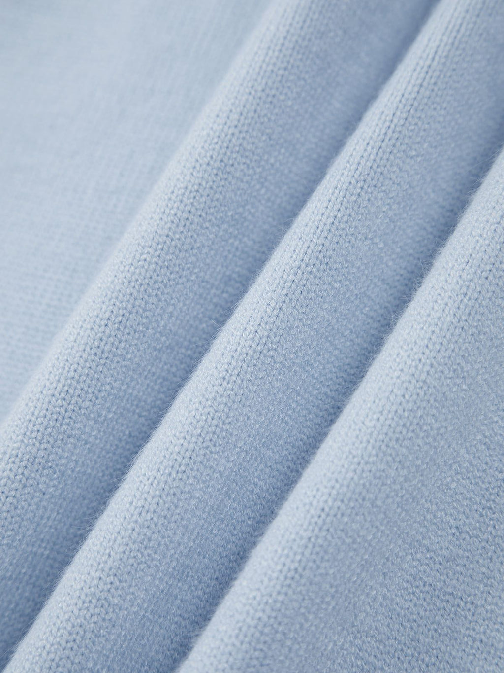 Cashmere Oversized Sweater, Sky Blue, Crew Neck, Ribbed Knit — Image 7