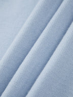 Cashmere Oversized Sweater, Sky Blue, Crew Neck, Ribbed Knit — Image 7
