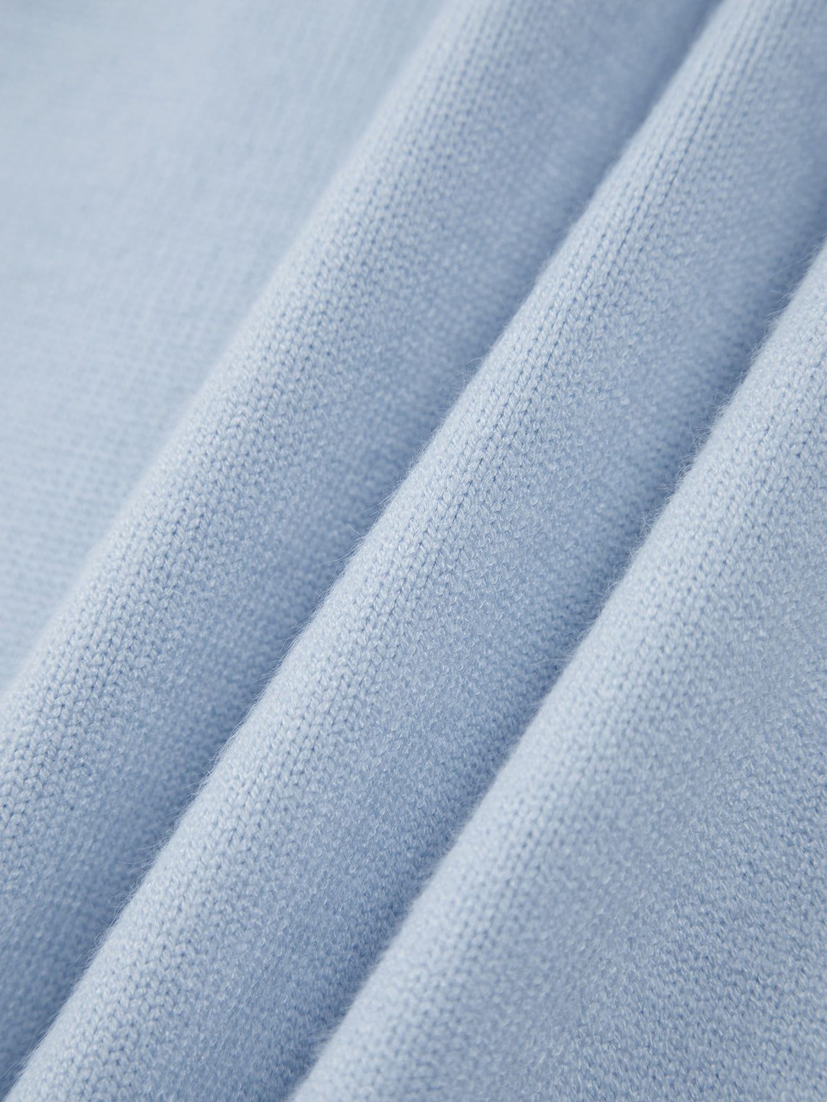 Cashmere Oversized Sweater, Sky Blue, Crew Neck, Ribbed Knit — Image 7