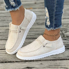 Women's Slip-On Loafers Canvas Lightweight Breathable Casual Shoes Multiple Colors — Image 6