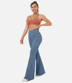 Brand Women's High Waist Flare Leg Jeans Stretchy Denim Pants Blue — Image 4