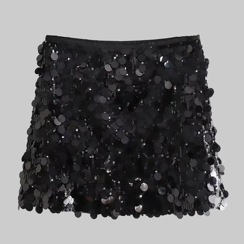 Sequin Mini Skirt - Sparkly Party Skirt Women - Red, Silver, Black, Pink, Purple, Gold Polyester — Image 7
