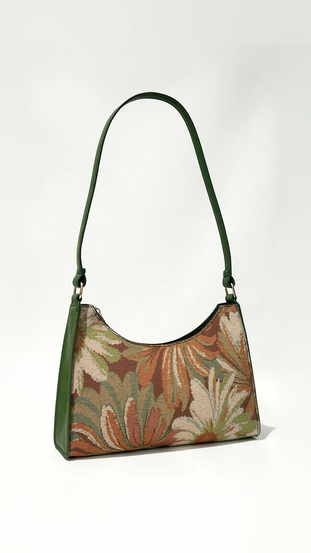 Floral Tapestry Shoulder Bag, Vintage Style Handbag for Women, Multi-color — Image 2