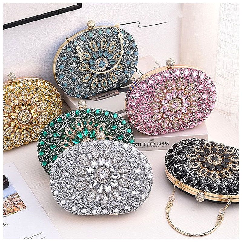 Crystal Evening Clutch Purse Rhinestone Handbag, Assorted Colors — Image 10