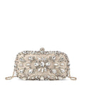 Crystal Beaded Evening Clutch Bag Champagne Wedding Party Prom Purse — Main Image
