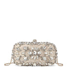 Crystal Beaded Evening Clutch Bag Champagne Wedding Party Prom Purse — Main Image