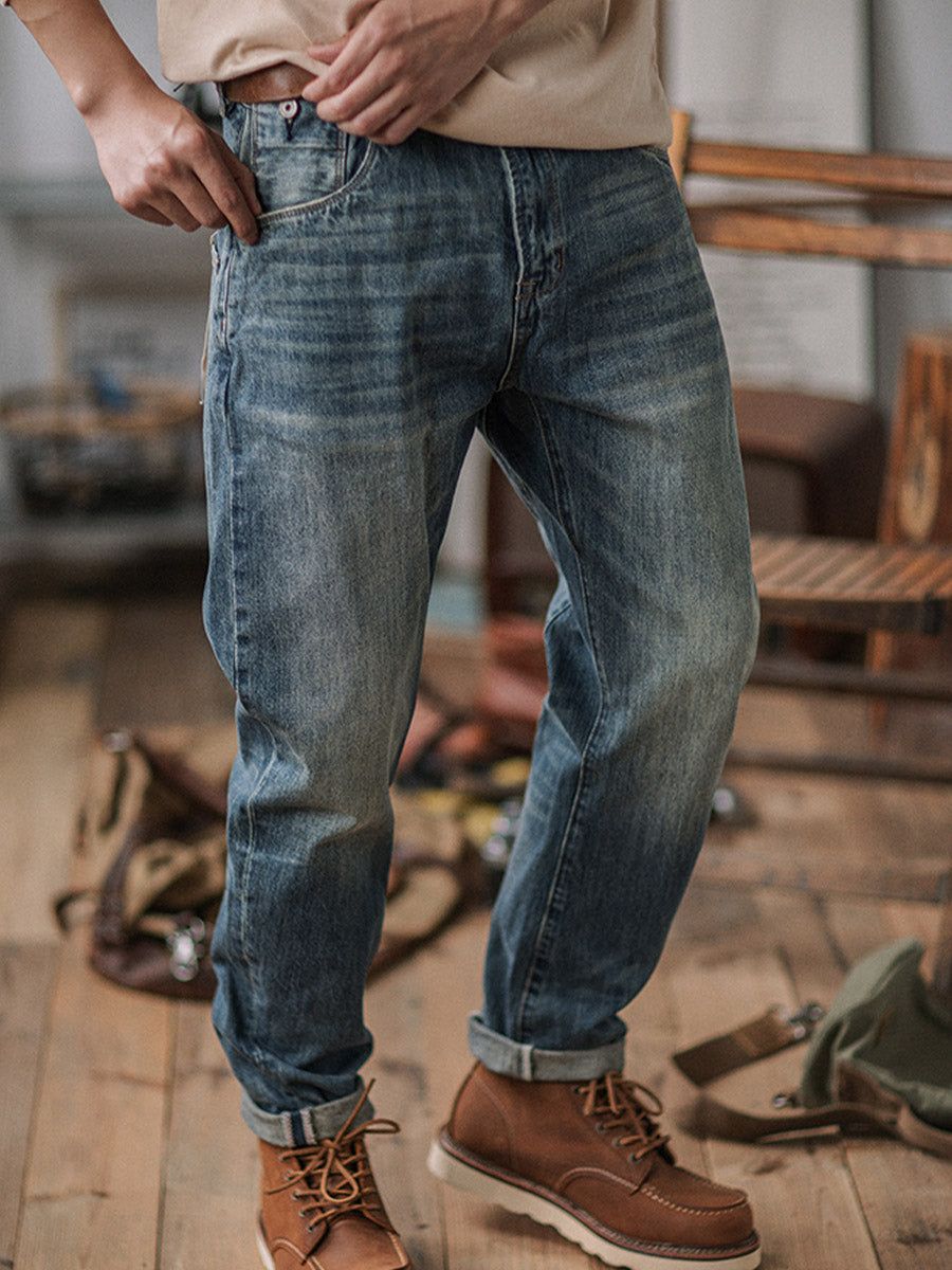 RiffRaff Men's Relaxed Fit Jeans Vintage Wash Denim — Image 3