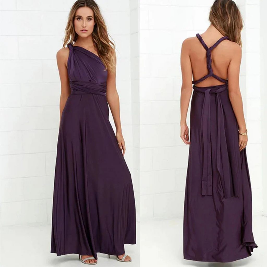 Convertible Maxi Dress - Elegant Evening Gown, Multiway Wrap, Various Colors — Image 8