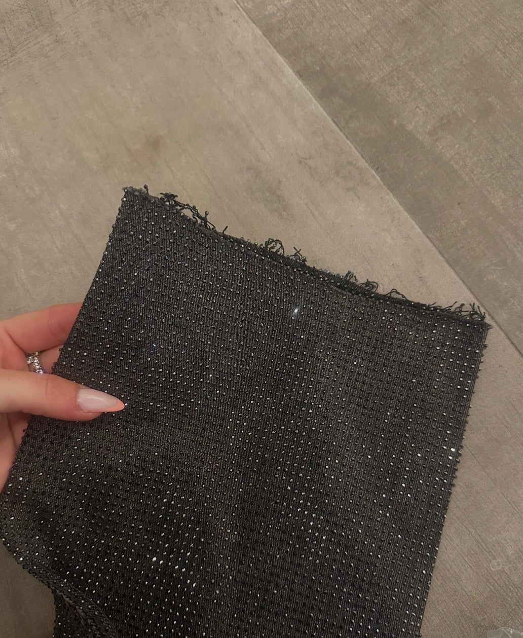 Rhinestone Denim Corset & Pants Set Gray Denim — Image 5