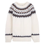 Nordic Wool Sweater Men's Fair Isle Pattern Knitted Pullover Beige/Gray — Main Image