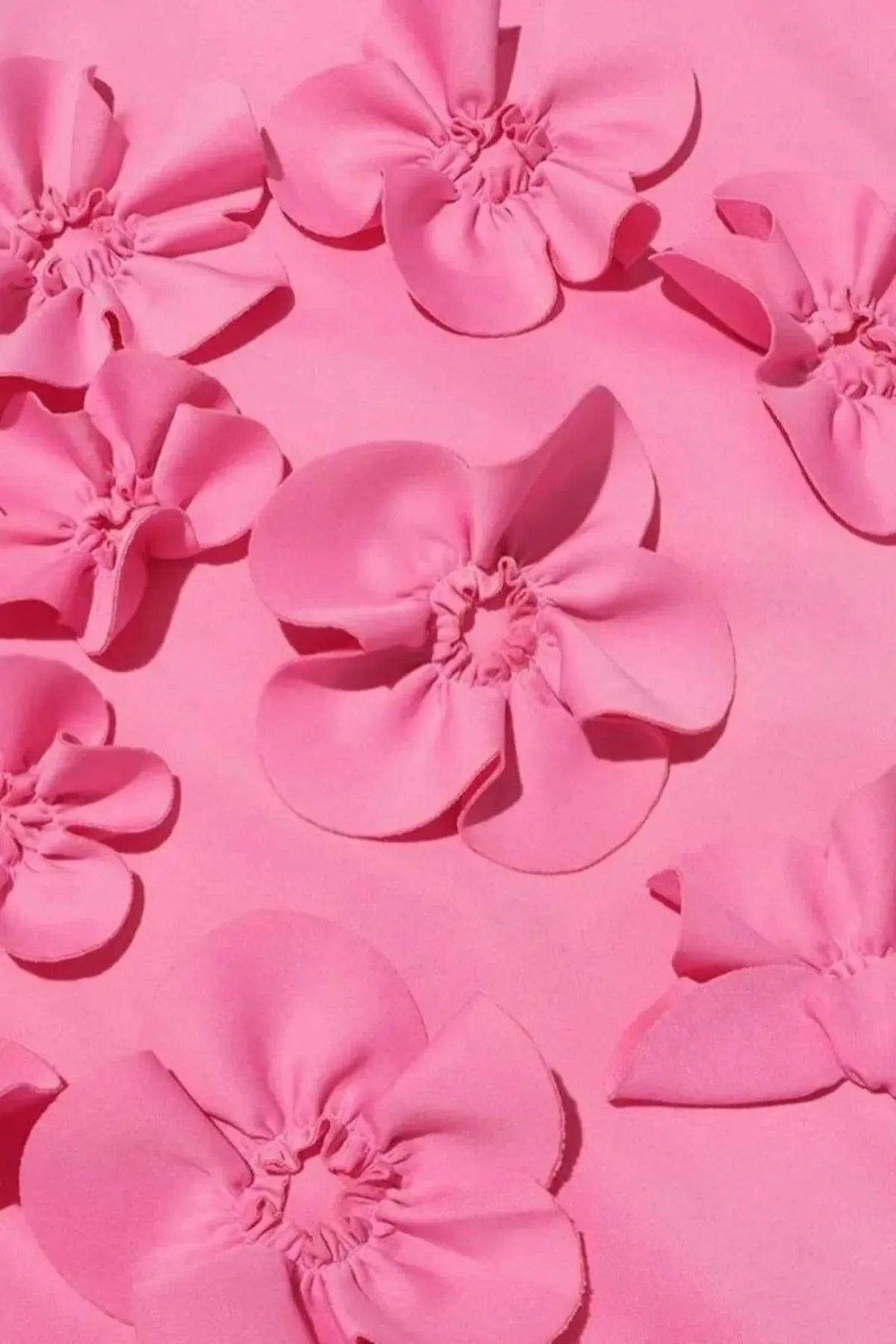 Pink Floral Appliqué Maxi Dress High Neck Sleeveless Women's Gown — Image 5