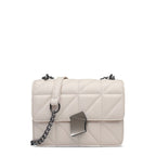 Quilted Crossbody Bag Black Faux Leather Chain Strap Shoulder Purse — Image 2