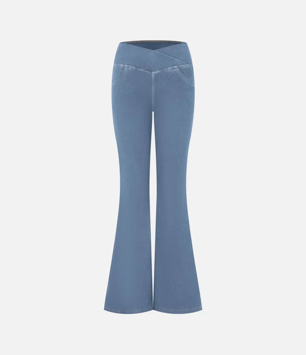 Brand Women's High Waist Flare Leg Jeans Stretchy Denim Pants Blue — Image 6