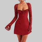 Lace Sleeve Corset Mini Dress - Party Cocktail Bodycon - Various Colors — Image 6