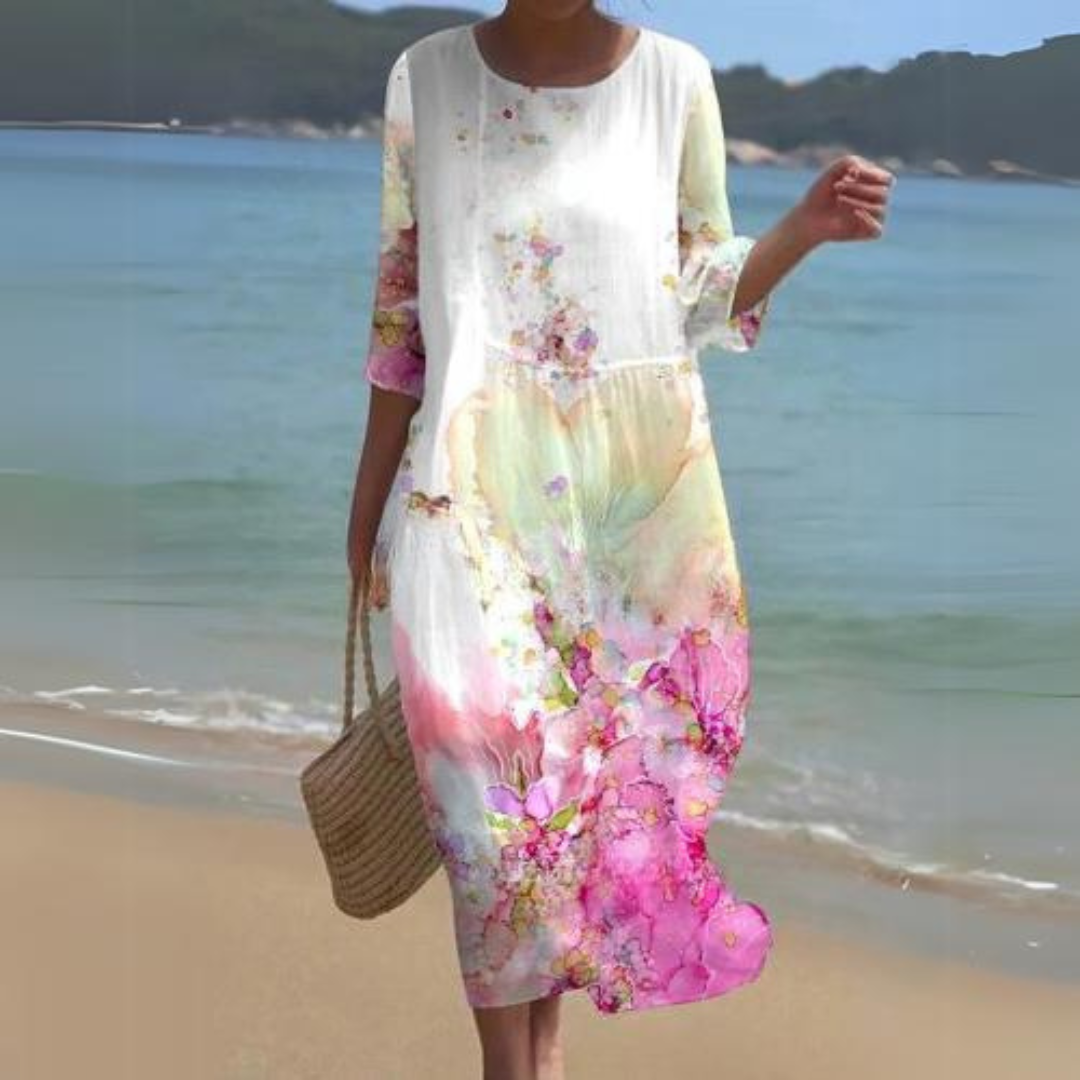 Bohemian Floral Print Maxi Dress - Lightweight, Breathable, Elegant Design — Image 10