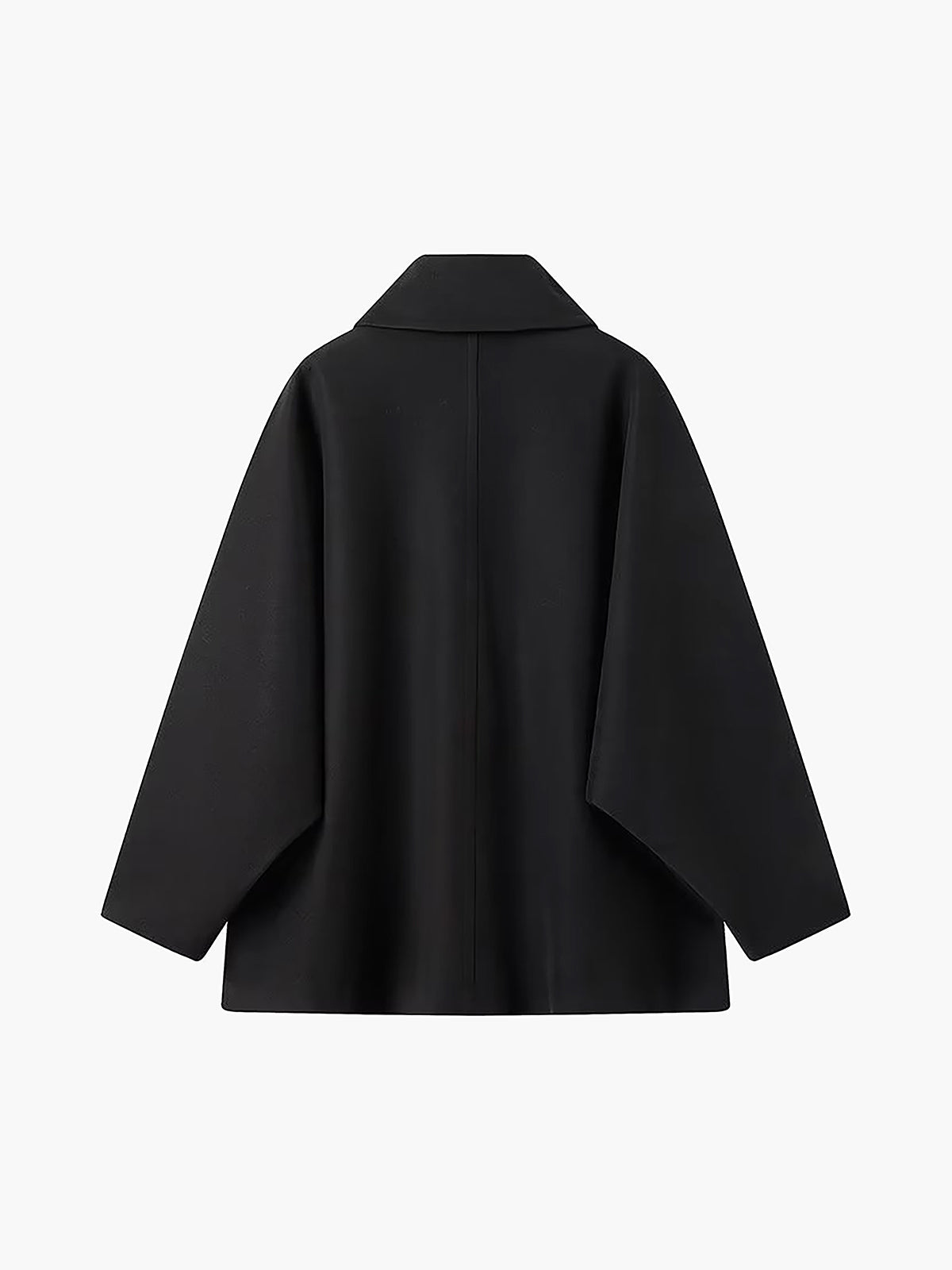 Women's Oversized Wool Blend Coat with Button Closure and Pockets, Beige, Elegant Warm Outerwear — Image 7