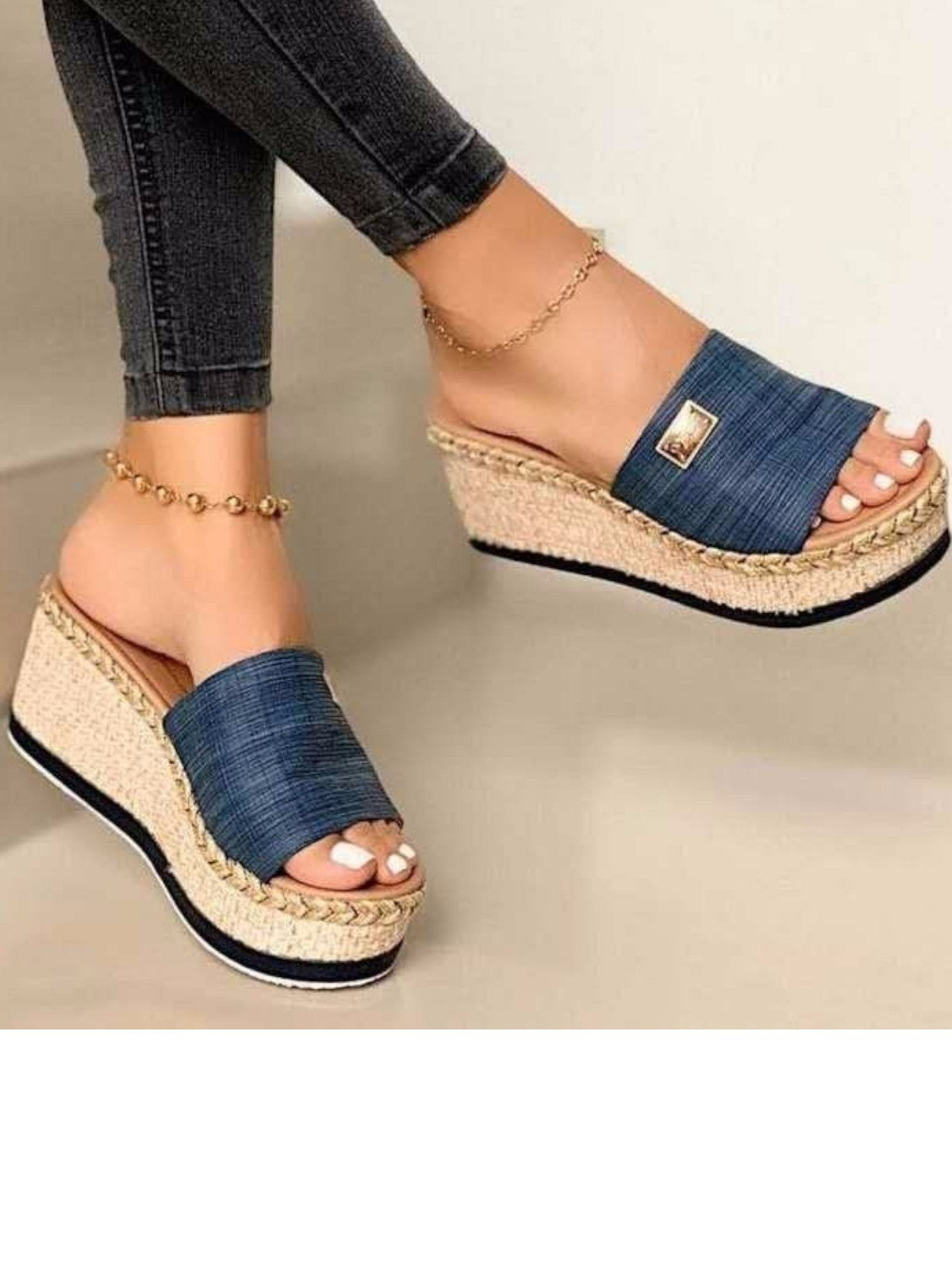Trendy Women's Platform Wedge Sandals - Brown, Blue, Black - Comfortable Summer Footwear — Image 2