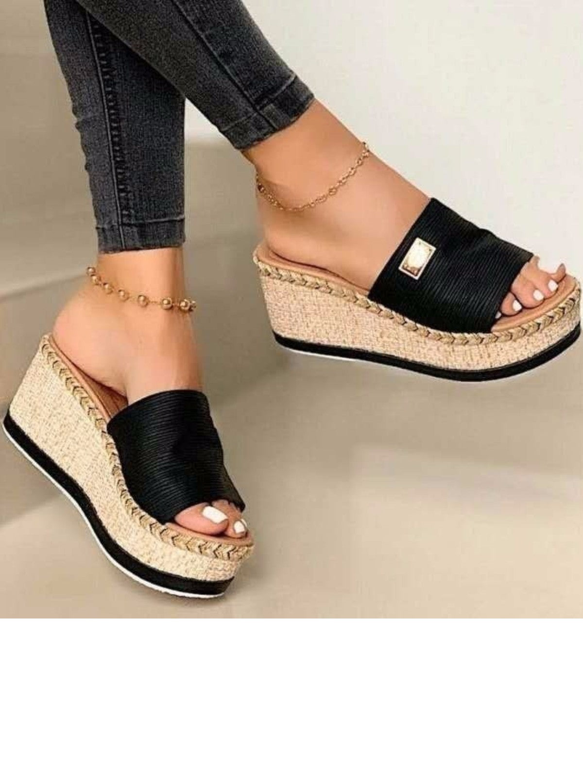 Trendy Women's Platform Wedge Sandals - Brown, Blue, Black - Comfortable Summer Footwear — Image 3