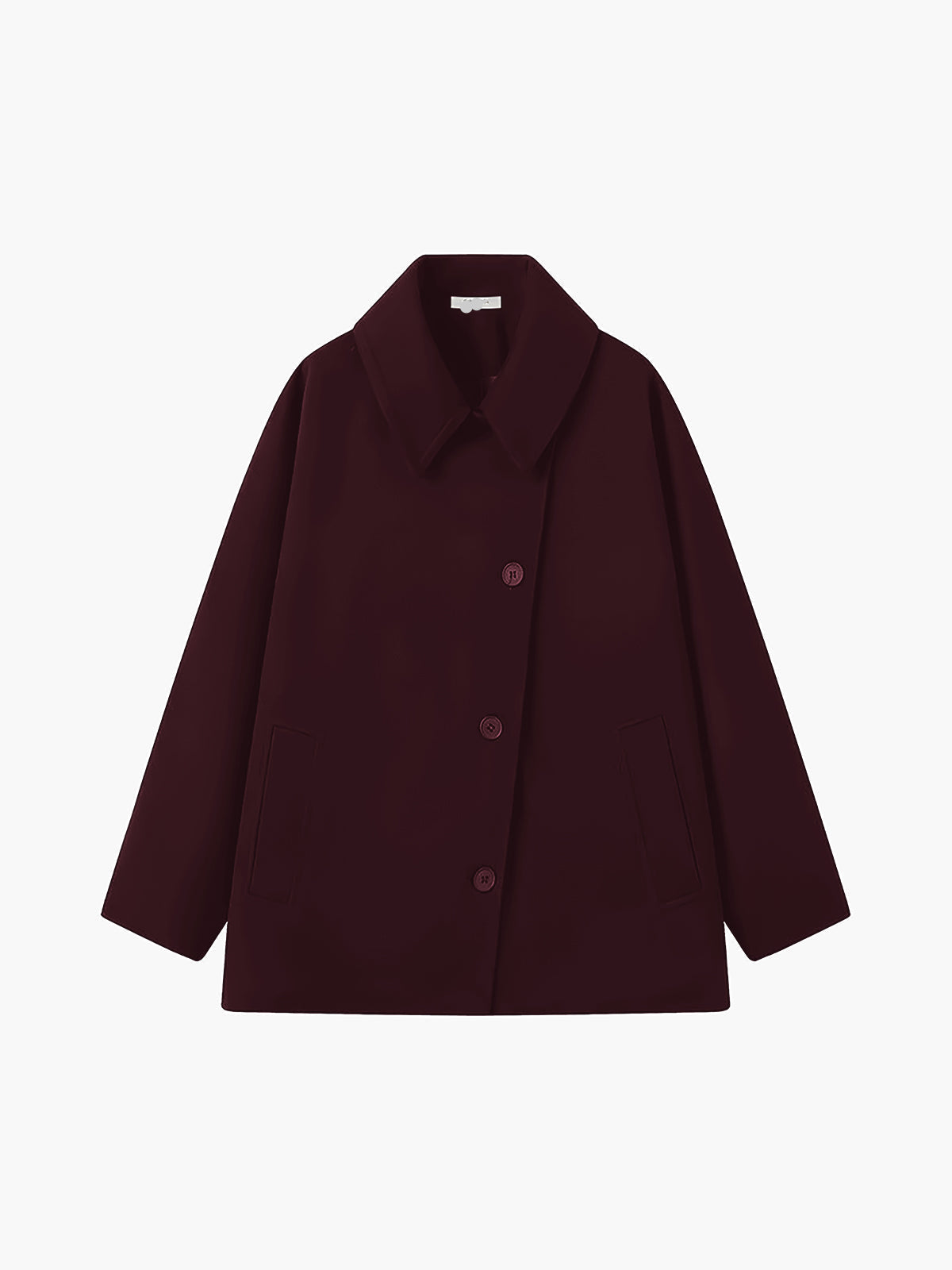 Women's Oversized Wool Blend Coat with Button Closure and Pockets, Beige, Elegant Warm Outerwear — Image 9