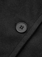 Women's Oversized Wool Blend Coat with Button Closure and Pockets, Beige, Elegant Warm Outerwear — Image 8