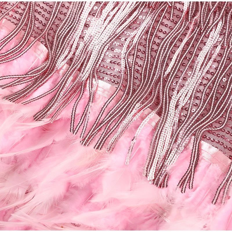 Elegant Sequin Fringe Feather Dress - Women's Party Dress in Multiple Colors — Image 10