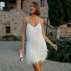 Elegant Sequin Fringe Feather Dress - Women's Party Dress in Multiple Colors — Image 2