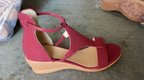 Women's Wedge Sandals - Leather Open-Toe Design in Multiple Colors — Image 2
