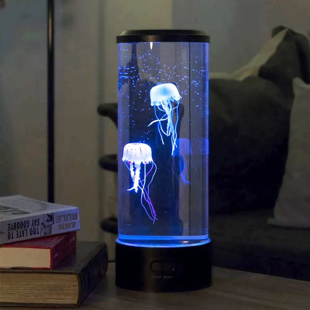 LED Jellyfish Aquarium Lamp with color-changing lights for bedroom or office decor — Image 2