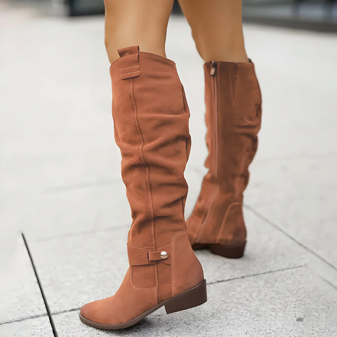 Women's Knee-High Suede Boots - Elegant Design, Multiple Colors, Comfortable Fit — Main Image