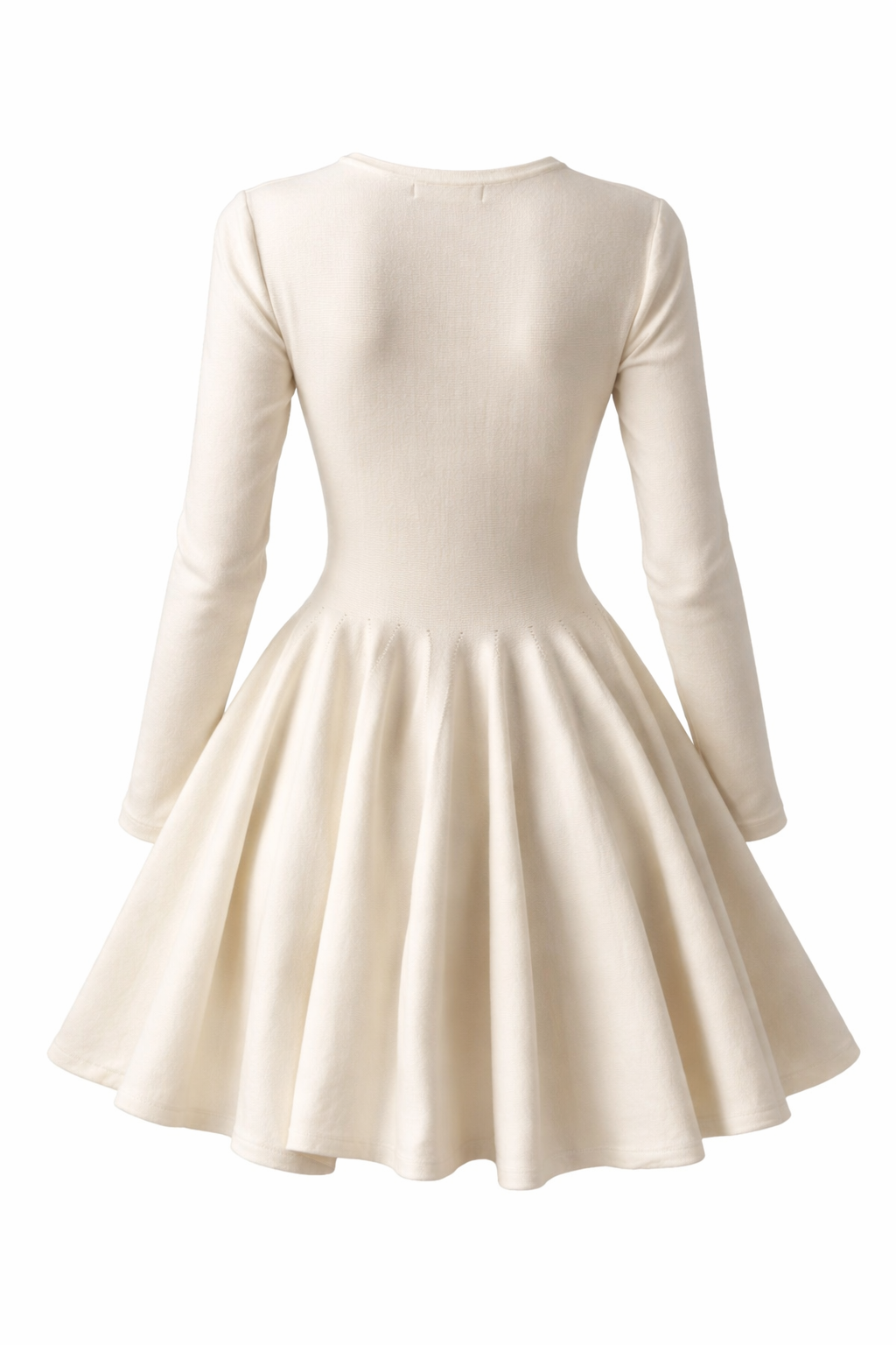Jesolice Ivory Long-Sleeve Fit & Flare Skater Dress