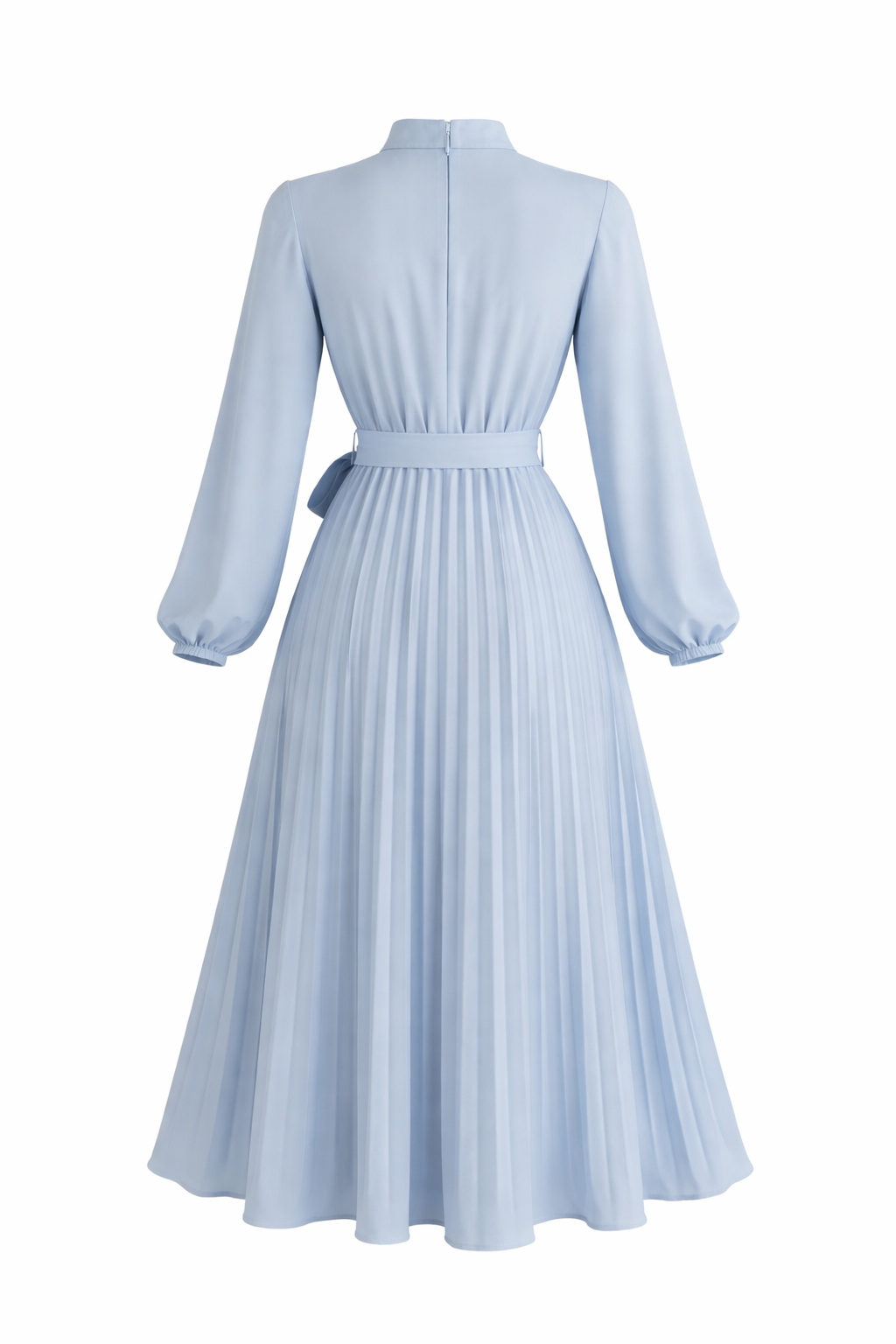 Jesolice Skyline Grace Pleated Belted Midi Dress (Light Blue)