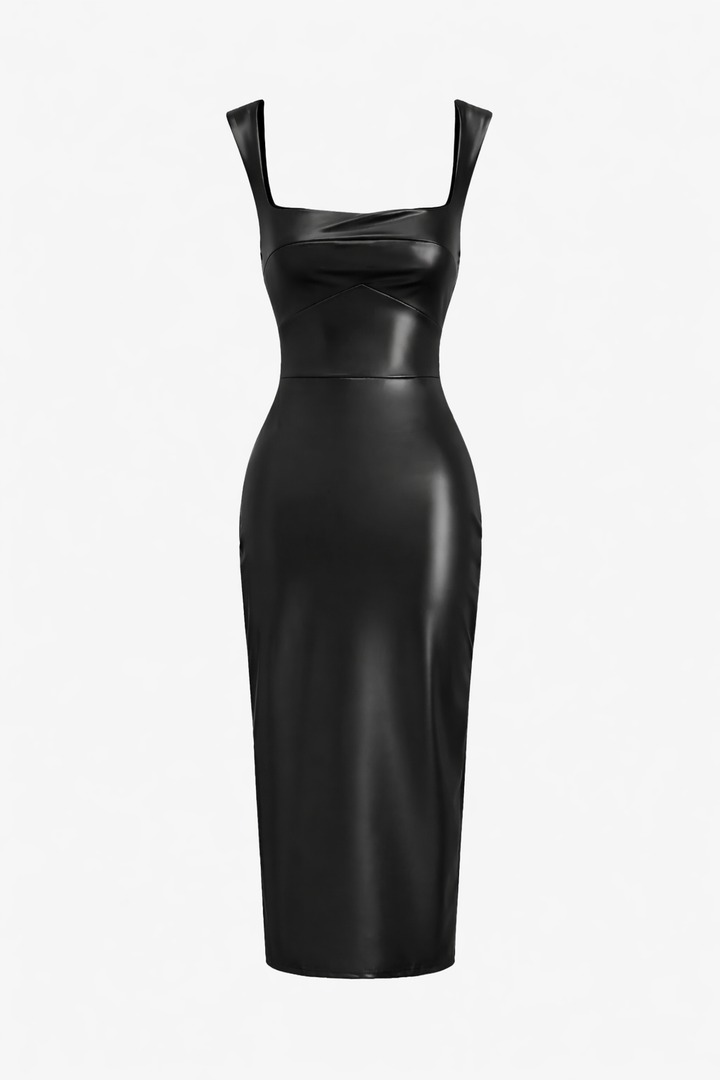 Jesolice Midnight Gloss Faux Leather Midi Dress