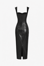 Jesolice Midnight Gloss Faux Leather Midi Dress