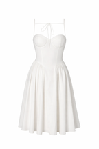 Luna Corset-Bodice White Midi Dress